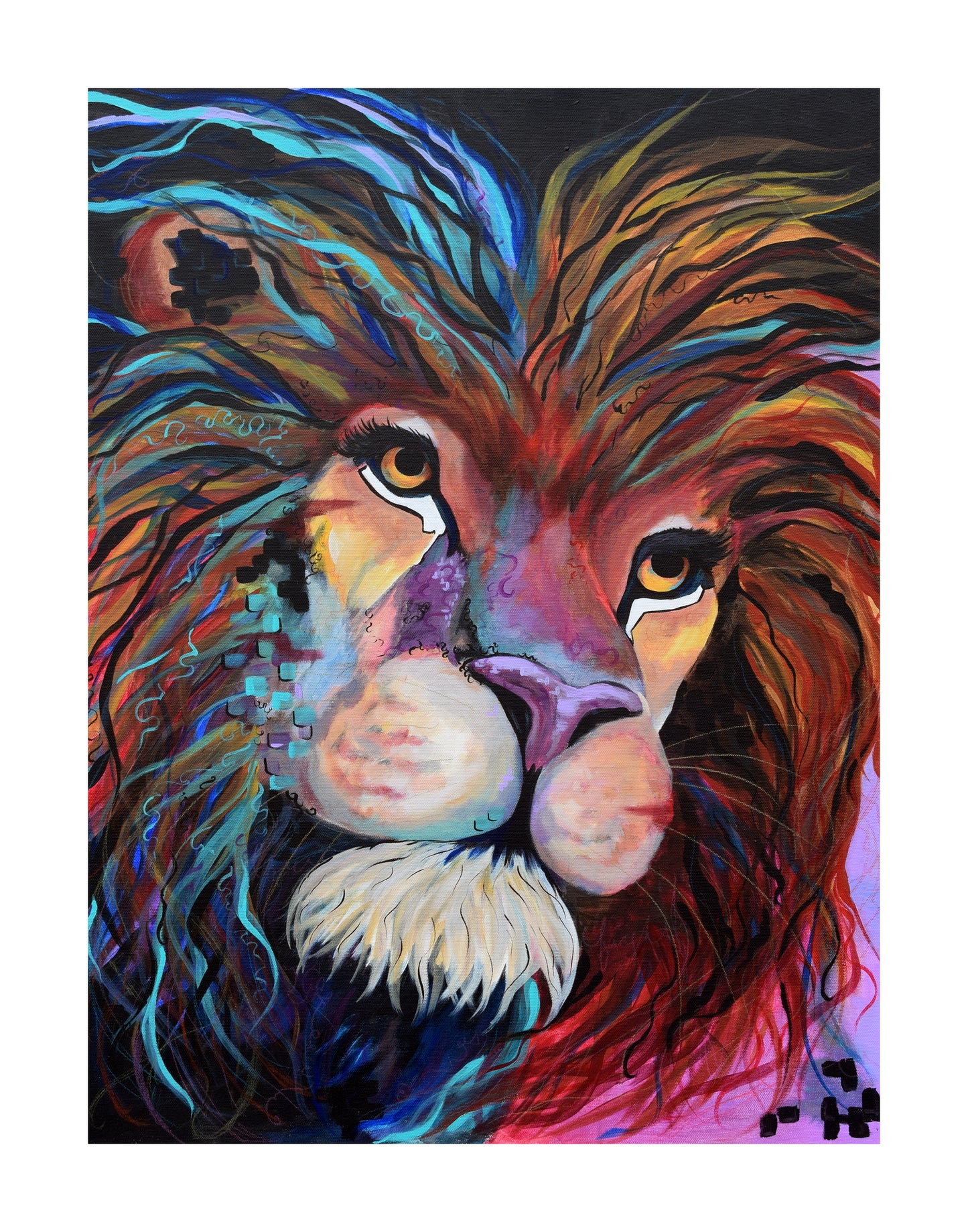 Alpha and Omega Lion Print